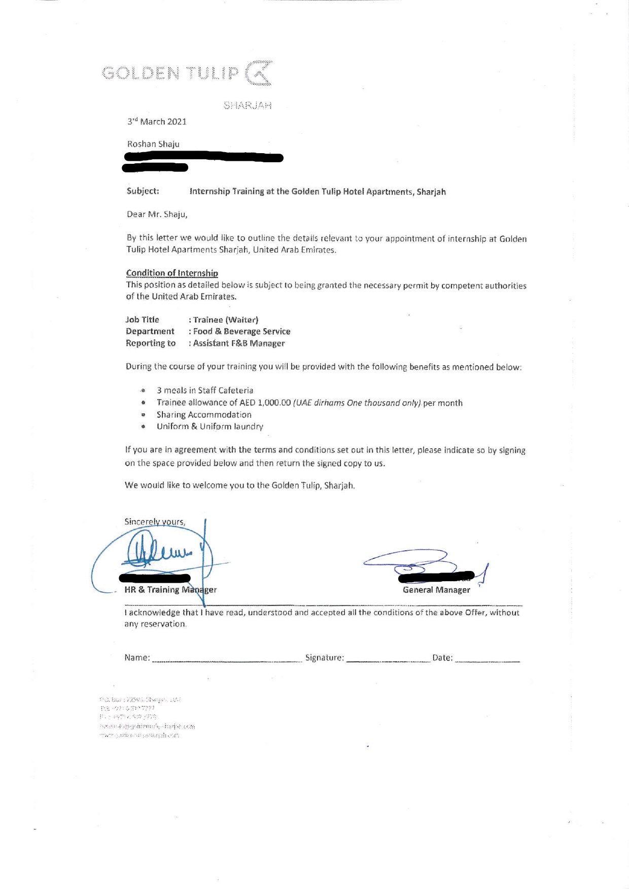 University Offer Letter 11