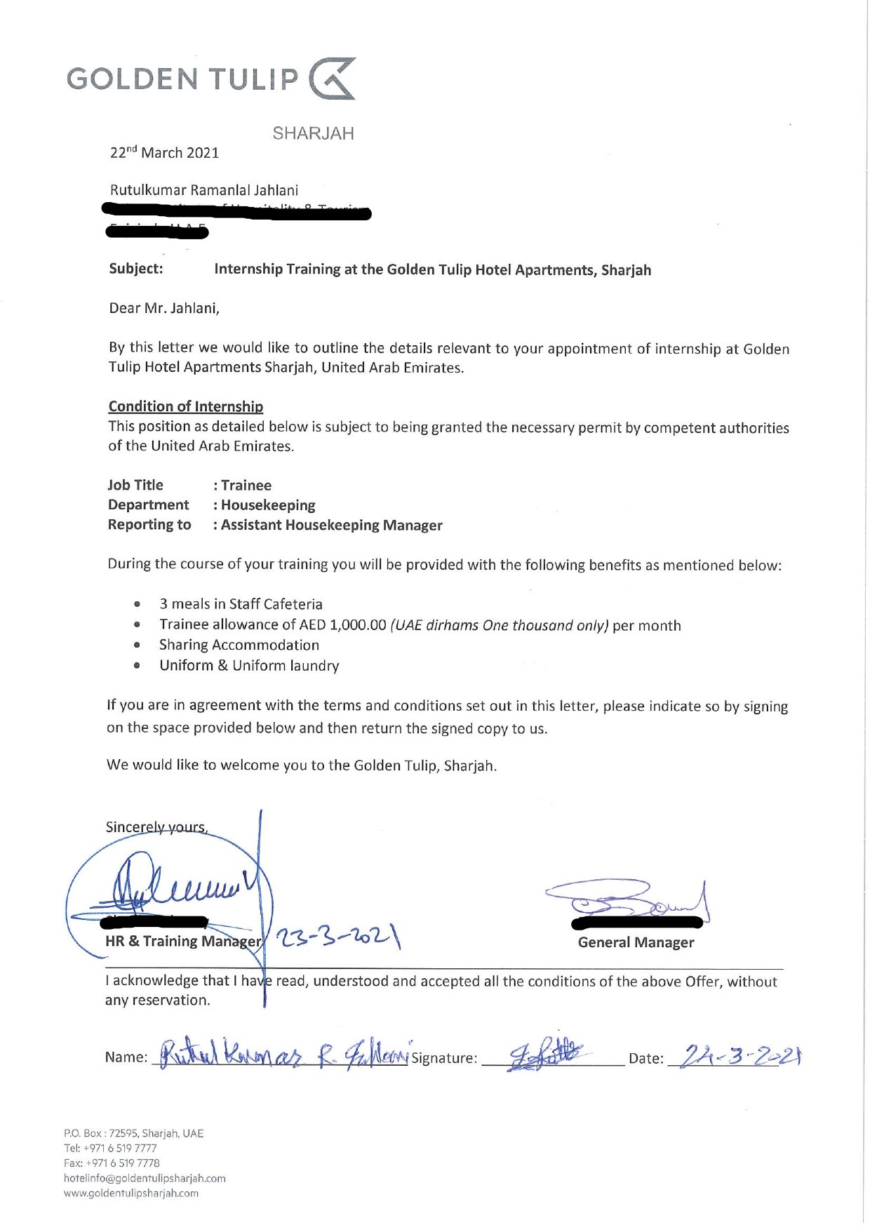 University Offer Letter 12