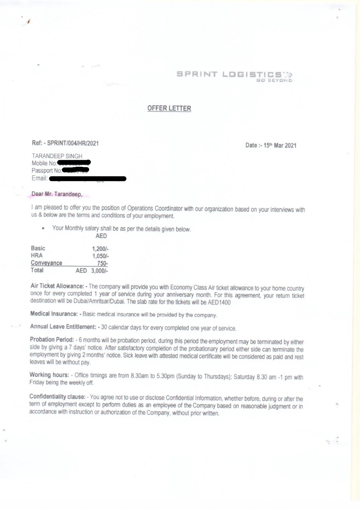 University Offer Letter 14