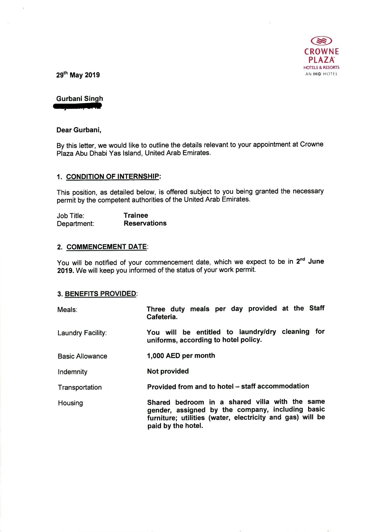 University Offer Letter 4